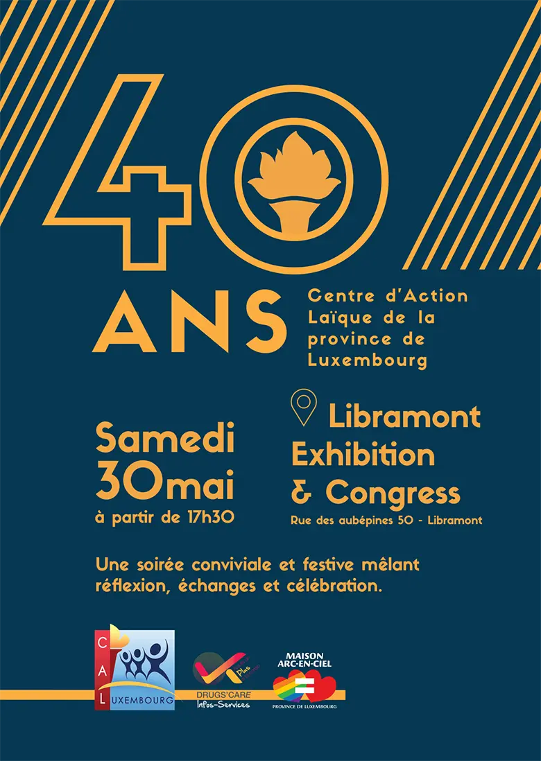 40 ans · Soirée anniversaire du Centre d&rsquo;Action Laïque de la province de Luxembourg